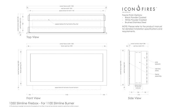 ICON FIRES Slimline Firebox 1350FB_3